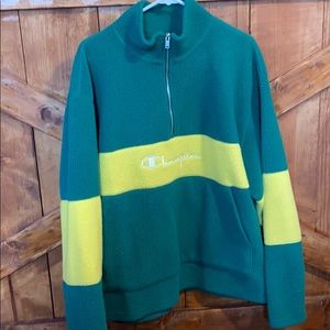 Fuzzy Champion half zip up crew neck